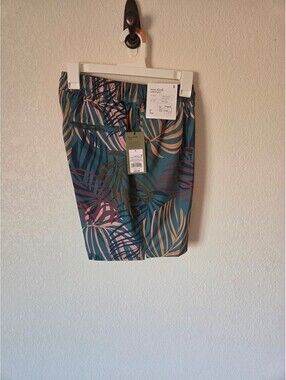 Target Men's 7" Swim Shorts with Liner, Size Small, Tropical Leaf Print